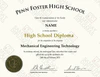 What is the wording on a diploma?